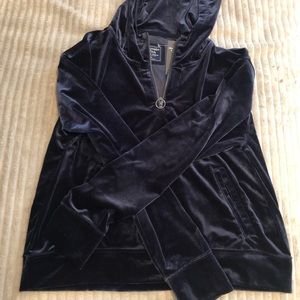 Navy blue velour sweatshirt